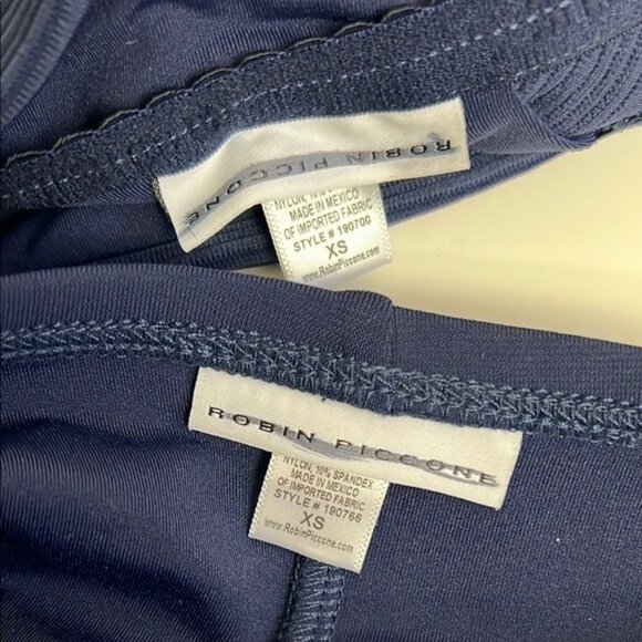 NWOT ROBIN PICCONE Lily Triangle Halter Bikini Set in Navy - XS - Picture 6 of 6